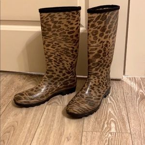 Leopard Rain Boots